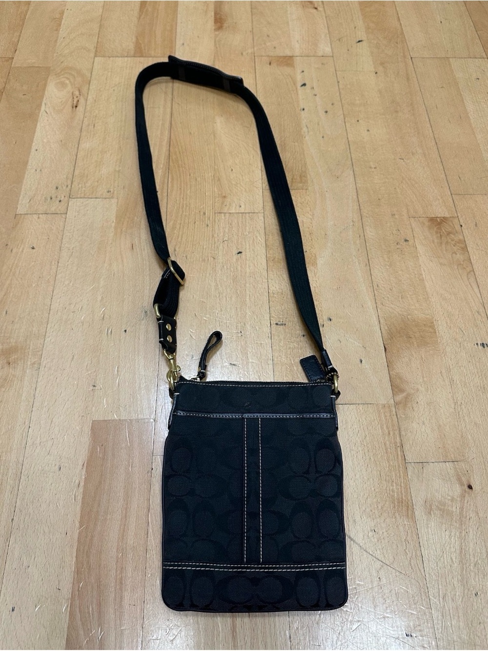 Coach Black Signature Jacquard Crossbody Bag